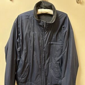 Men's extra large reversible, fleece bomber jacket.